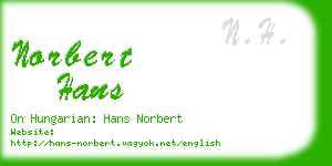 norbert hans business card